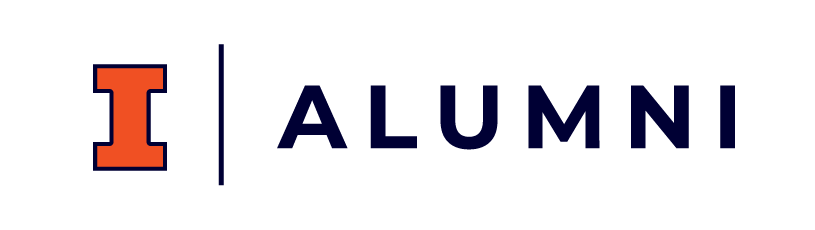 Block 'I' Logo on the left, divider line in the center, the word "Alumni" to the right